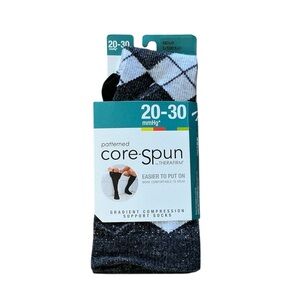 Core-Spun 20-30Mmhg Moderate Graduated Compression Support Socks Size Medium
